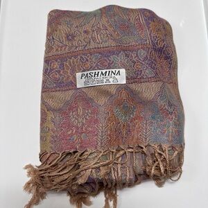 New | Limited Edition: Beige Pastel Multicolor Pashmina Shawl